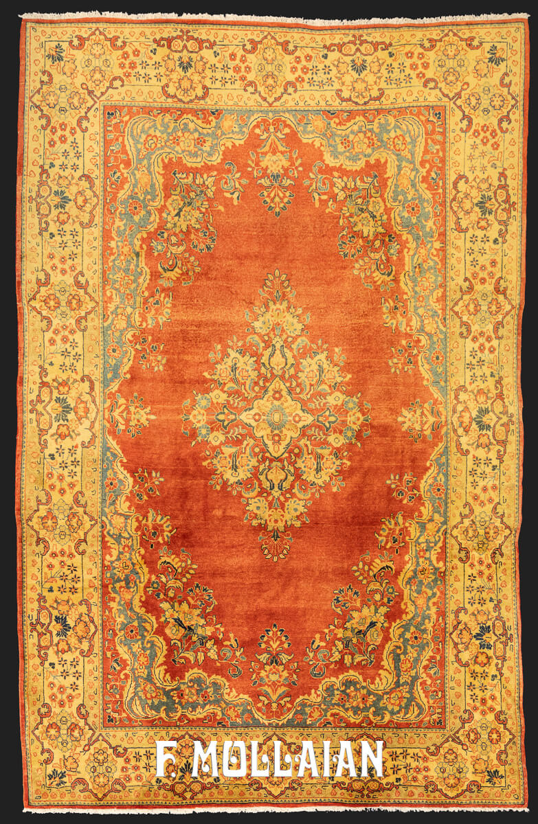 Antique Sarouk Rug Rust/Red Color n°:28206368